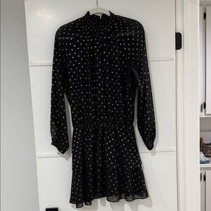 Yumi Kim Black and White Polka Dot Long Sleeve Dress